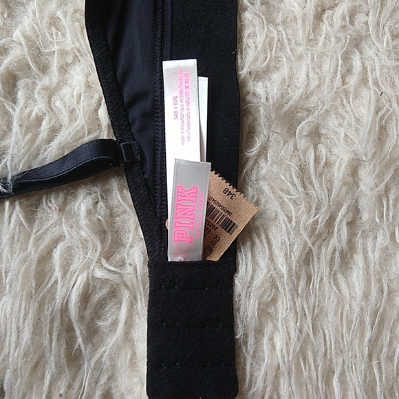 PINK by Victoria's Secret Black Wire Free Bra Love Pink 34B NWT - Picture 3 of 4